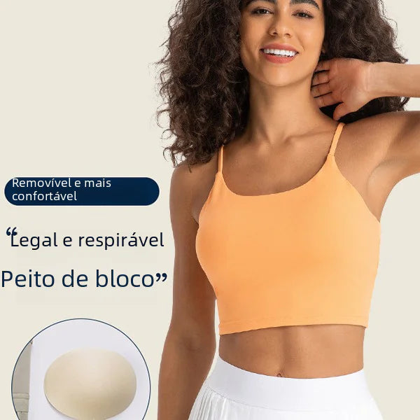 Women's Sporty Yoga Tank Top with Built-in Bra