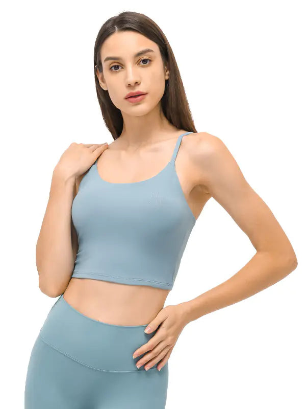 Women's Sporty Yoga Tank Top with Built-in Bra
