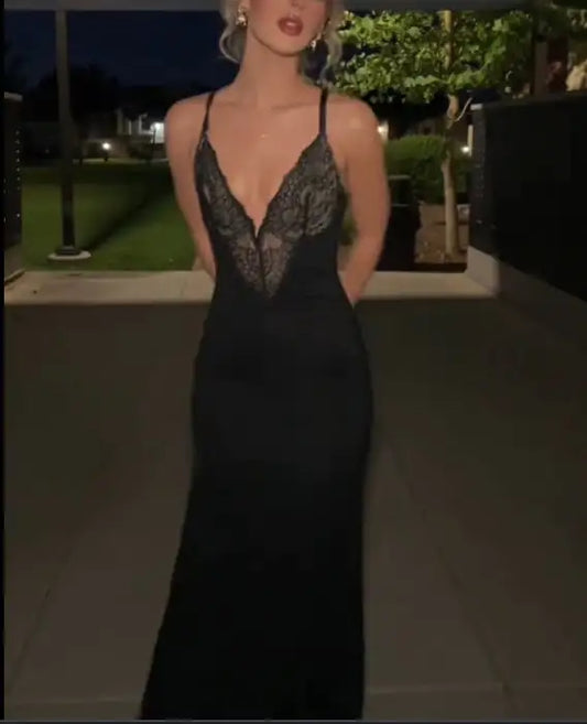 Black Lace Dress with Built-in shapewear
